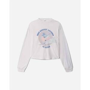 NEW RE/DONE men's boxy boyfriend ski bum long sleeve shirt in vintage white